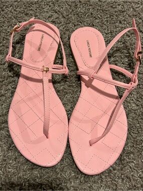 Lanca Perfume Easy Flat Sandal With Embellishment Pink , size 9